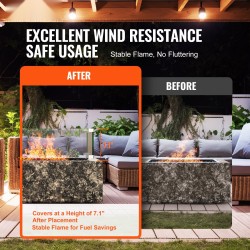 Lasinen tuulensuoja neliönmuotoiselle tulipöydälle 8 mm paksua karkaistua lasia 380×380×180 mm alumiinikulmilla