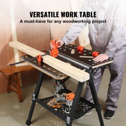 Taitettava säädettävä työpöytä ja sahatukki MDF-kansi 70x65 cm 454 kg kantavuus