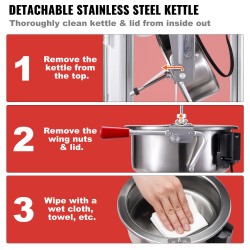 Pöytämallinen popcornkone 850 watin teho 8 unssin kattila 48 kupillista erässä musta