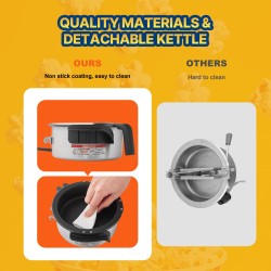 Pöytämallinen popcorn-laite 480 wattia 0,12 litran kattila 5,7 litran erä musta