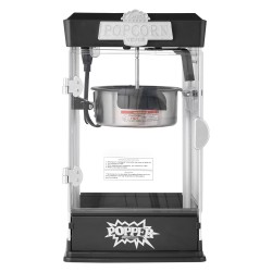 Pöytämallinen popcorn-laite 480 wattia 0,12 litran kattila 5,7 litran erä musta