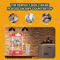 Popcorn-kone pöytämalli 480W 4 unssin kattila 1,5 gallonaa erässä punainen