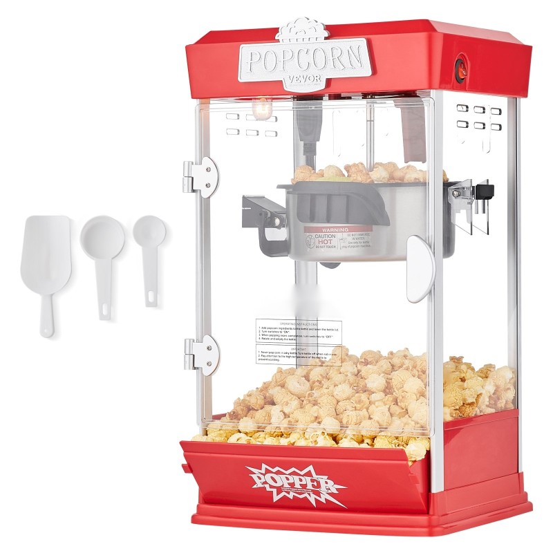 Popcorn-kone pöytämalli 480W 4 unssin kattila 1,5 gallonaa erässä punainen