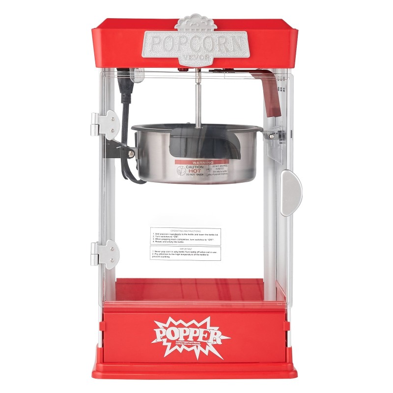 Popcorn-kone pöytämalli 480W 4 unssin kattila 1,5 gallonaa erässä punainen