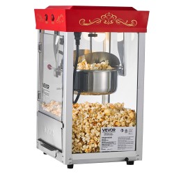 Pöytämallinen popcorn kone 304 ruostumaton teräs 0 2 kg kattila 800W 48 kupillista