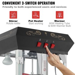 Popcornkone kärryllä 850 wattia 8 unssin kattila 48 kupin erä musta