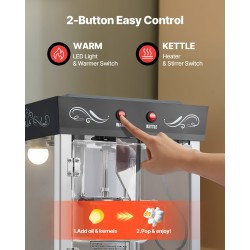 Popcorn-kone kärryllä 0,2 kg ruostumaton teräskattila 48 kuppia per erä