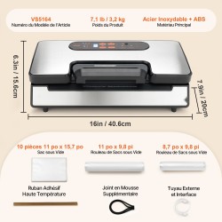 Tyhjiöpakkauskone ruostumatonta terästä 2,5 mm tiivistys 30 cm tiivistyspituus 90 kPa pusseilla