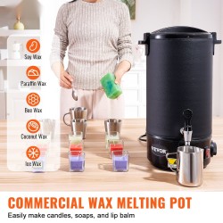 Sähköinen 10 L vahansulatin ruostumattomasta teräksestä valmistetulla sisäastiolla 30–110 celsiusastetta kynttilävalmistukseen