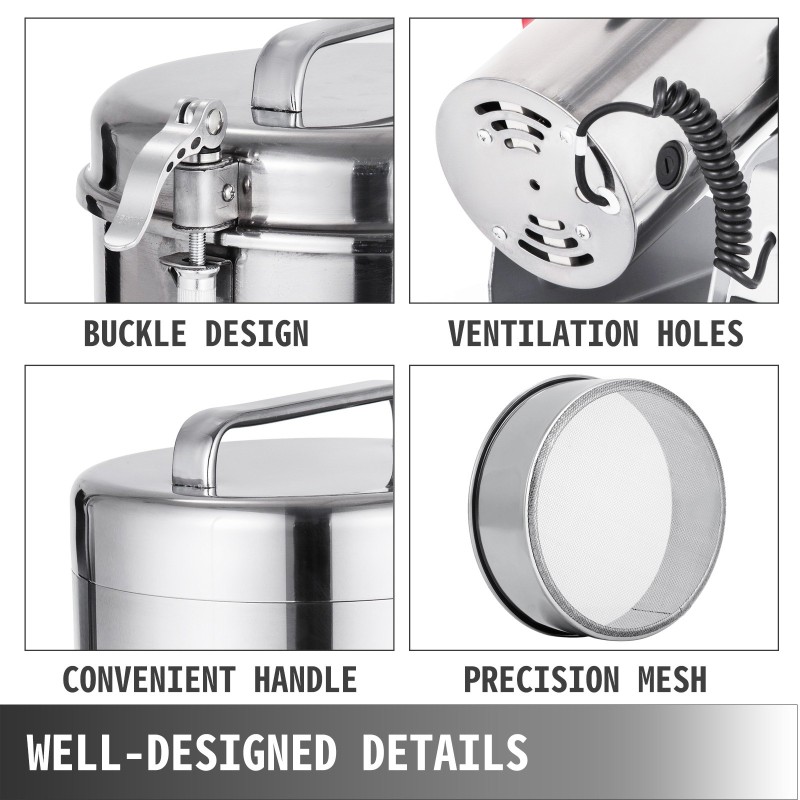 Sähköinen viljajauhaja viljoille elintarvikekelpoinen 304-ruostumatonta terästä 1800 W 750 g