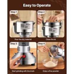 Sähkökäyttöinen viljamylly ruostumattomasta teräksestä 150 grammaa 850 wattia kuiville jyville ja mausteille