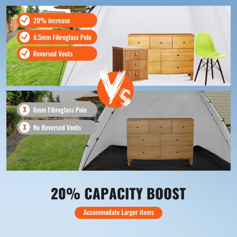 Maalausteltta 305×213×183 cm 210D polyesteristä lasikuitutangot sisäänrakennetulla lattialla