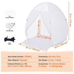 Taitettava polyesterinen maalausteltta automaattisesti avautuva 152,4×152,4×177,8 cm ruiskumaalaukseen