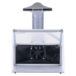 Ruiskumaalauskotelo taittuva kannettava kolmella LED valolla ja pidennettävällä poistoletkulla pienoismalleille