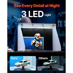 Taittuva kannettava maalauskotelo harrastekäyttöön tilavalla työskentelyalueella kaksinkertaisilla tuulettimilla ja