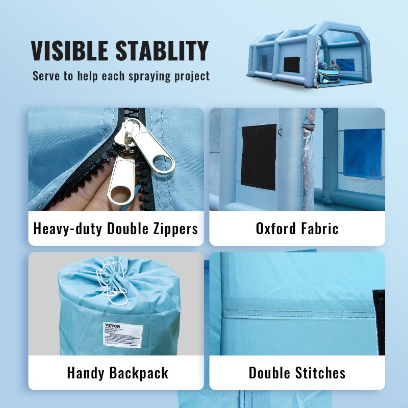 Ilmatäytteinen maalausteltta 210D oxford-kangas 10x6x4m kahdella puhaltimella