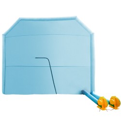 Puhallettava maalausteltta 210D PVC 12x5x4m sininen kahdella puhaltimella