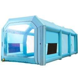 Puhallettava maalausteltta 210D PVC 12x5x4m sininen kahdella puhaltimella