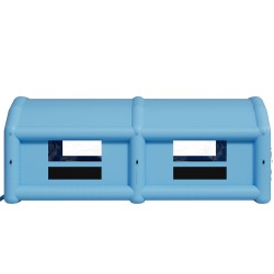 Täytettävä maalausteltta 12x5x4 metriä oxford kangas kolmiokatto ilmanpuhdistus