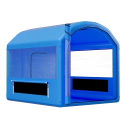 Ilmatäytteinen PVC-maalauskoppi 3 x 2,5 x 2,5 m pienajoneuvojen maalaamiseen 550W puhallin