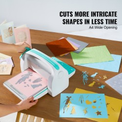 Käsikäyttöinen stanssaus ja kohokuviointikone 226 mm aukolla taittuva kantokahva yhteensopiva vakiokokoisille stansseille