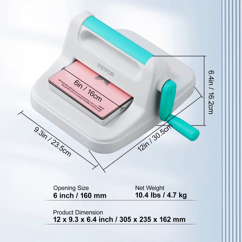 Käsikäyttöinen stanssaus- ja kohokuviointikone 160 mm aukolla kampikahvalla korttiaskarteluun