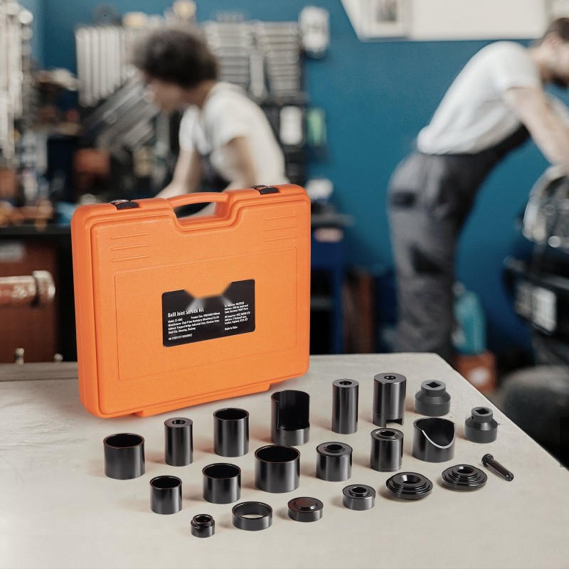 Pallonivelpuristinsarja 23-osainen hiiliteräksinen lämpökäsitelty sopii kaksivetoisille ja nelivetoisille autoille