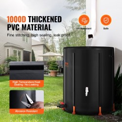 Sadevesitynnyri 201 l taitettava 1000D PVC-materiaali puutarhaan