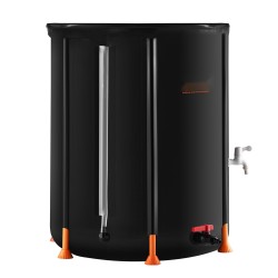 Taitettava sadevesisäiliö 250 l 1000D PVC ylivuotoliitännällä ja hanalla puutarhan kasteluun