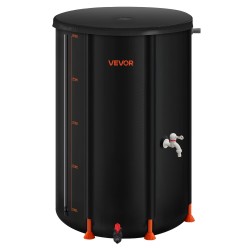 Taitettava sadevesisäiliö 250 l 500D PVC 8 tukitangolla akryylimittarilla verkkokannella