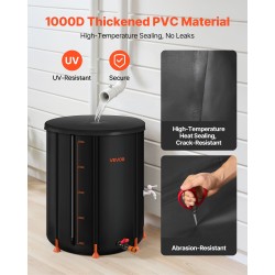 Taitettava sadevesitynnyri 201 litraa PVC-muovi hana verkkokansi tukitangot puutarhaan