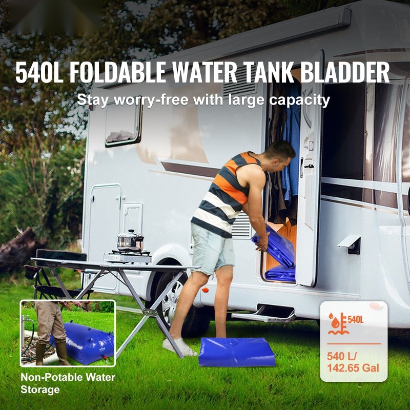 Taittuva vesipussi 540 L 1000D PVC 0,9 mm kasteluun ja pesuun