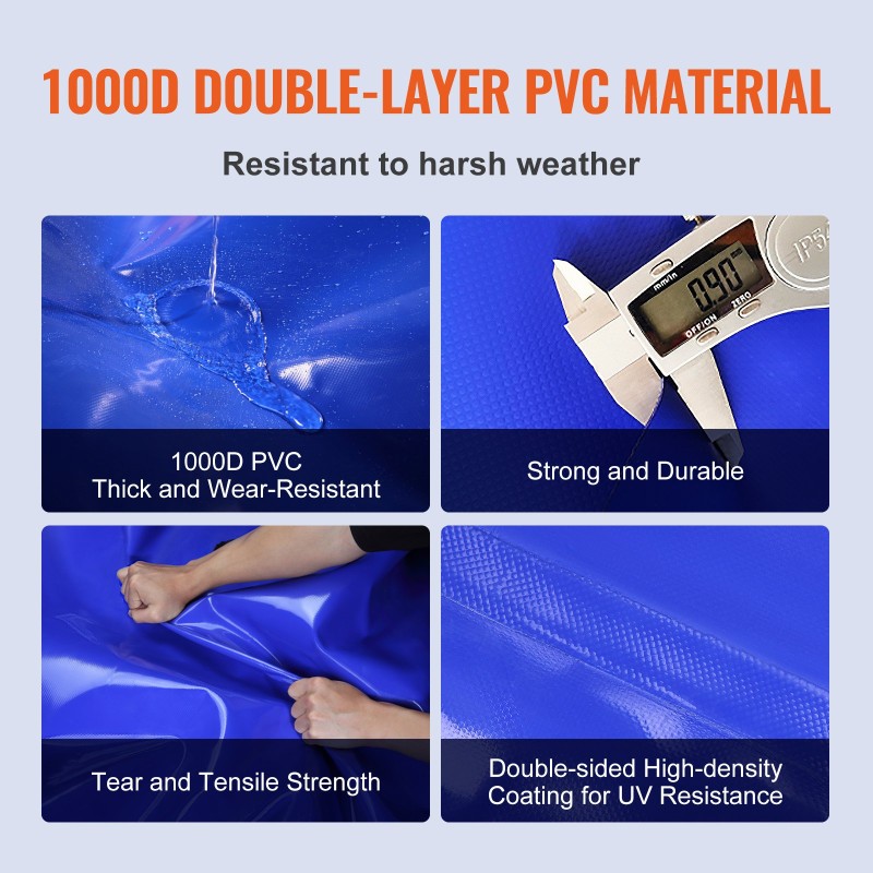 Taittuva vesipussi 540 L 1000D PVC 0,9 mm kasteluun ja pesuun