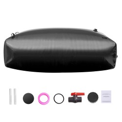 Taitettava PVC-muovinen vesisäiliö 1000 l musta kannettava ei-juomakelpoinen