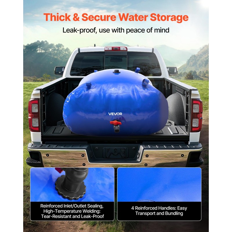 PVC-vesipussi 330 L 1000D kaksikerroksinen taitettava puutarhan kasteluun ja leirintään