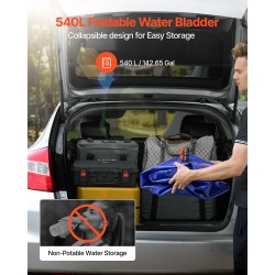 Taittuva vesisäiliö 540 l 1000D PVC materiaali puutarha retkeily matkailuauto