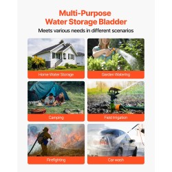 Taittuva vesivarastosäiliö 540L 1000D kaksikerroksinen PVC-muovi 1,2 mm puutarhaan leirintään hätäkäyttöön