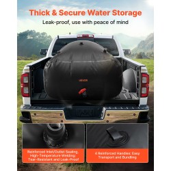 Veden varastointisäiliö 1000 l 1000D PVC-muovi kokoontaitettava musta puutarha leirintä matkailuauto hätäkäyttöön
