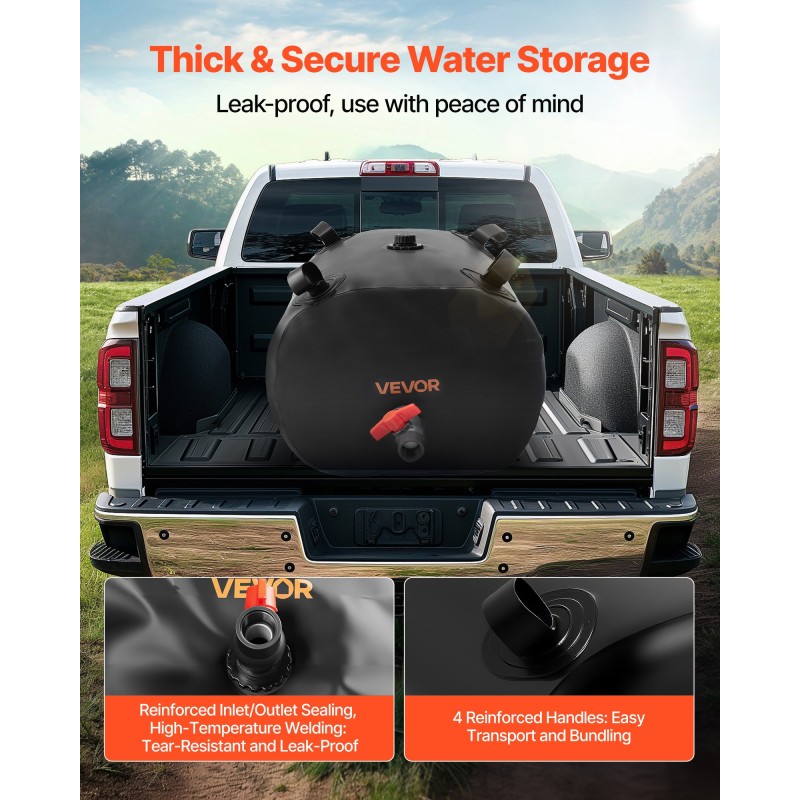 Taitettava vesipussi 113 l 1000D kaksikerroksinen PVC leirintään matkailuajoneuvoihin