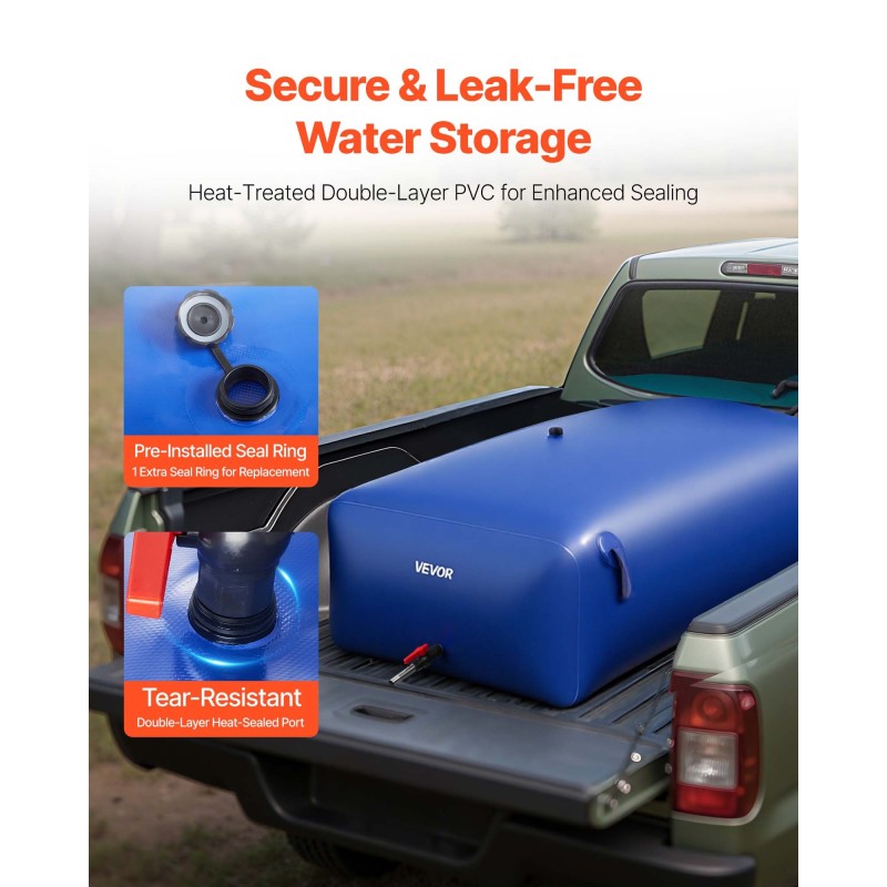 Pussimallinen PVC-muovinen vesipussi 1000 l taitettava vuototiivis ulkokäyttöön