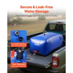 Taitettava PVC vesipussi 240 l sininen asuntoautoille ja ulkokäyttöön