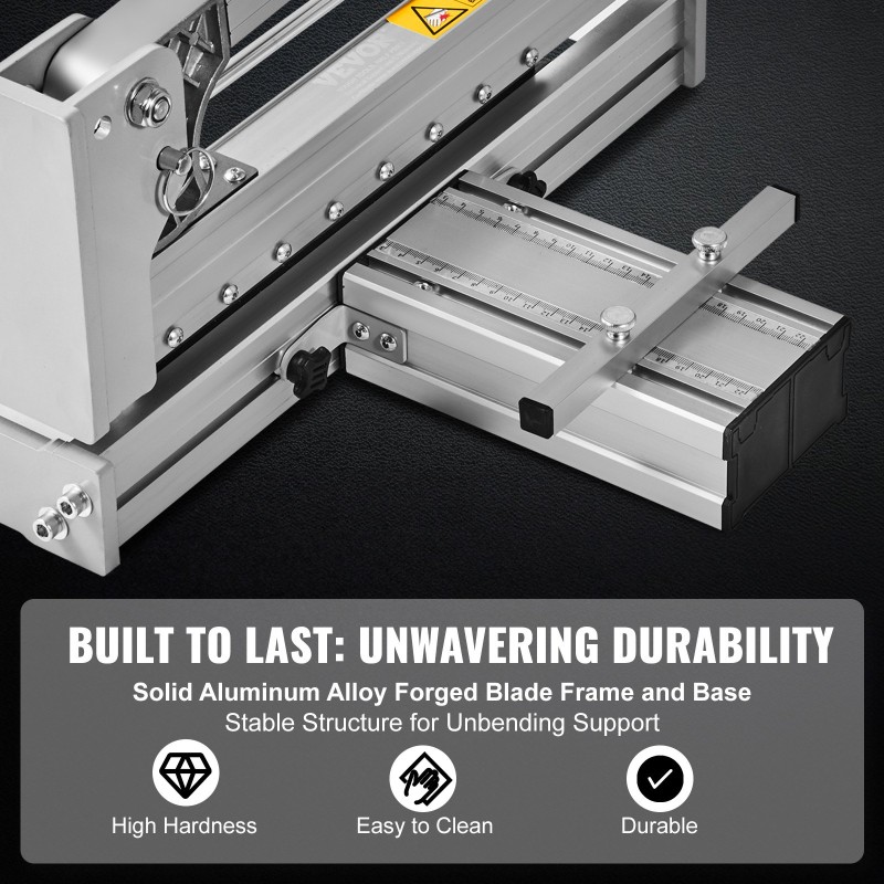 Lattialevyleikkuri alumiiniseosrunko 330 mm leikkausleveys 12 mm leikkaussyvyys vinyylille ja laminaatille