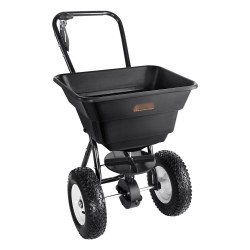 Työnnettävä sirottelija 25,5 litran säiliöllä hiiliteräsrunko 12 tuumaiset kumipyörät 25 säätöasetusta