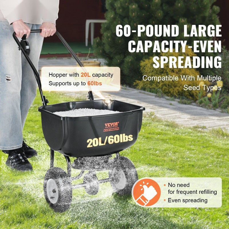 Työntölevitin 20 l säiliöllä hiiliteräsrunko 8 tuuman kumipyörillä