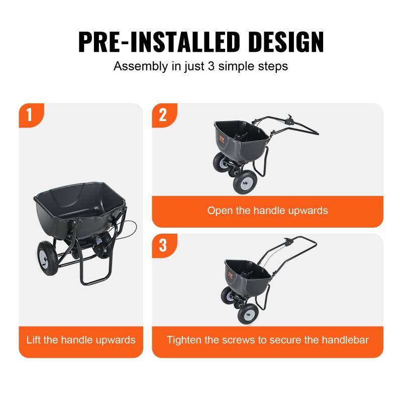 Työntölevitin 20 l säiliöllä hiiliteräsrunko 8 tuuman kumipyörillä