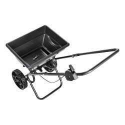 Kävelyä seuraava nurmikon levitin hiiliteräsrunko 15l 8-tuumaiset pyörät 30-portainen säätö