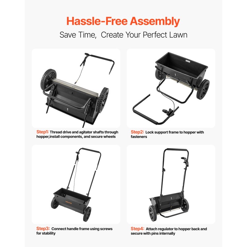 Pudotuslevitin 22,6 kg 460 mm levitysleveys 10 tuuman ilmakumirenkaat siemenille lannoitteille