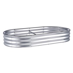 Korotettu galvanoitu metallinen kasvatuslaatikko avoin pohja kukille ja yrteille