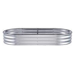 Korotettu galvanoitu metallinen kasvatuslaatikko avoin pohja kukille ja yrteille