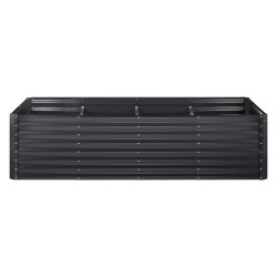 Korotettu galvanoitu metallinen viljelylaatikko avoin pohja 240 x 120 x 60 cm